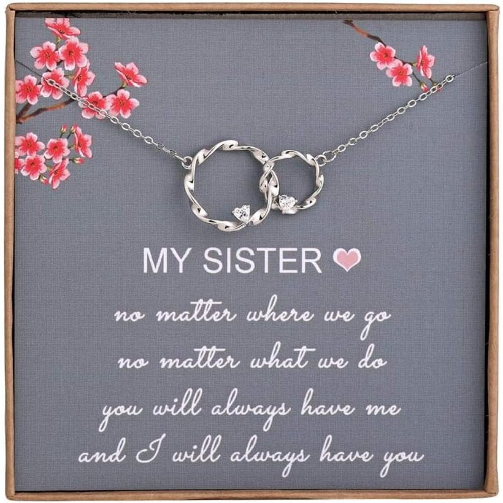 Sterling Silver Interlocking Infinity Sister Neck… - image 1